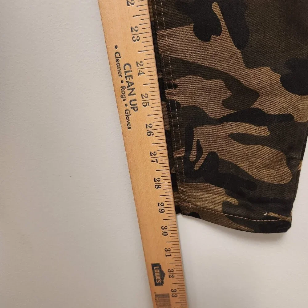 Womens Joe Boxer Push Up Skinny Jeans Camo‎ Stretch Green Juniors Size 3 EUC